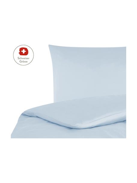 Baumwollsatin-Bettdeckenbezug Comfort in Hellblau, Webart: Satin, leicht glänzend Fa, Hellblau, B 200 x L 210 cm