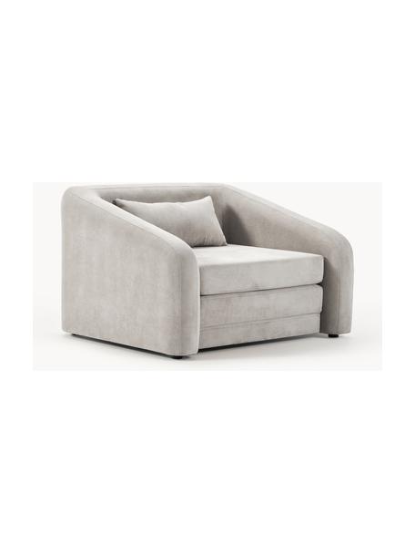 Fauteuil convertible Eliot, Tissu gris clair, larg. 100 x prof. 94 cm