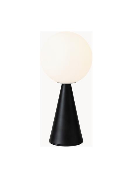 Malá stolní lampa Bilia, ručně vyrobená, Bílá, černá, Ø 12 cm, V 26 cm