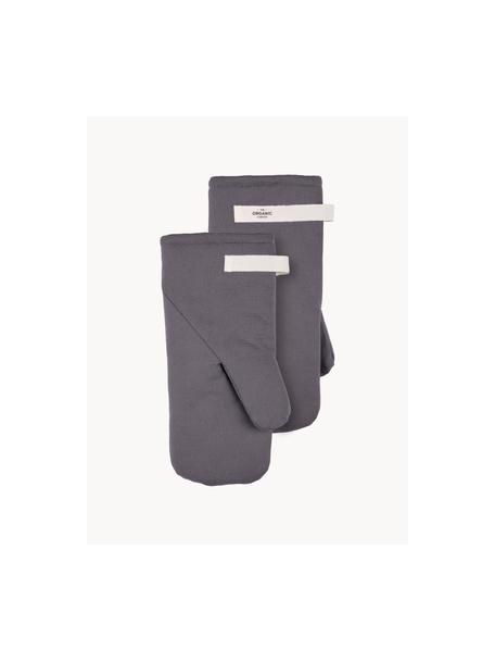 Guantes de horno Mid, 2 uds., 100% algodón ecológico, certificado GOTS, Gris oscuro, An 17 x L 36 cm