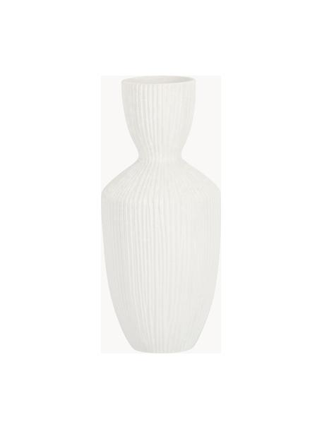 Keramik Design-Vase Striped, H 36 cm, Keramik, Weiss, Ø 16 x H 36 cm