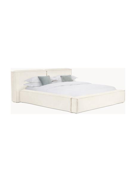 Čalúnená posteľ s úložným priestorom Lennon, Lomená biela, Š 140 x D 200 cm