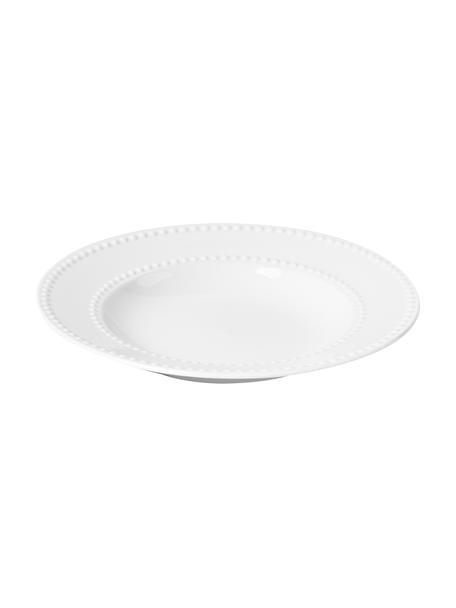 Porcelánové hluboké talíře Pearl, 6 ks, Porcelán, Bílá, Ø 22 cm, V 3 cm