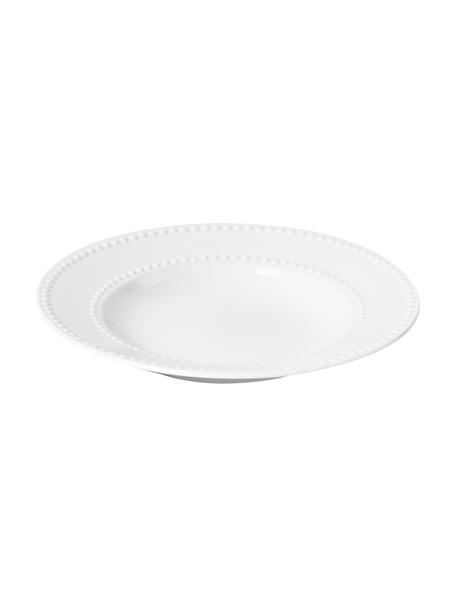 Porcelánový hlboký tanier Pearl, 6 ks, Porcelán, Biela, Ø 22 x V 3 cm