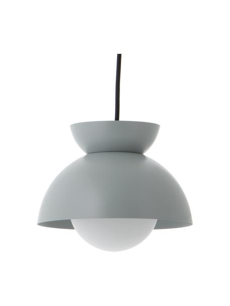 Kleine design hanglamp Butterfly in grijs, Lampenkap: gecoat metaal, Diffuser: opaalglas, Grijs, Ø 21  x H 19 cm