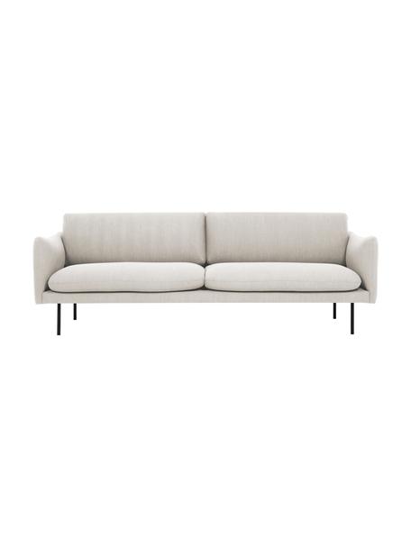 Sofa Moby (3-Sitzer) mit Metall-Füssen, Bezug: Polyester Der hochwertige, Gestell: Massives Kiefernholz, FSC, Webstoff Beige, B 220 x T 95 cm