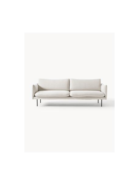 Sofa Moby (3-Sitzer), Bezug: Polyester Der hochwertige, Gestell: Massives Kiefernholz, Füße: Metall, pulverbeschichtet, Webstoff Hellbeige, B 220 x T 95 cm
