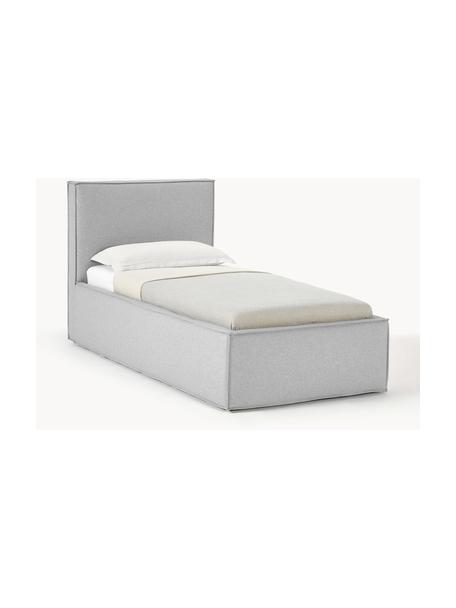 Letto singolo con contenitore Dream, Rivestimento: poliestere (tessuto testu, Tessuto grigio chiaro, Larg. 90 x Lung. 200 cm