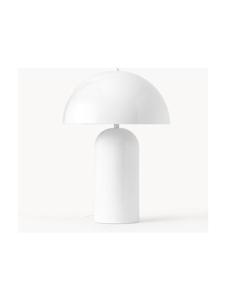 Lámpara de mesa grande Walter, Cable: cubierto en tela, Blanco brillante, Ø 38 x Al 55 cm