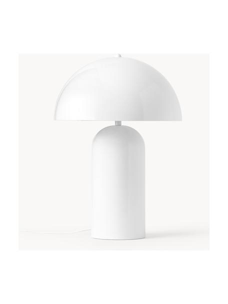 Veľká retro stolová lampa Walter, Lesklá biela, Ø 38 x V 55 cm