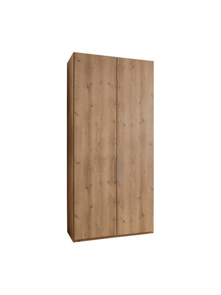 Drehtürenschrank Monaco, 2-türig, Korpus: Mitteldichte Holzfaserpla, Griffe: Metall, beschichtet, Holz, B 99 x H 216 cm