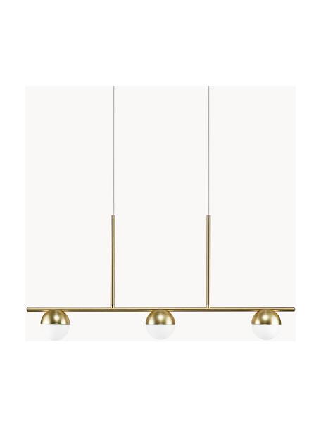 Veľká závesná lampa z opálového skla Contina, Biela, odtiene zlatej, Š 90 x V 42 cm
