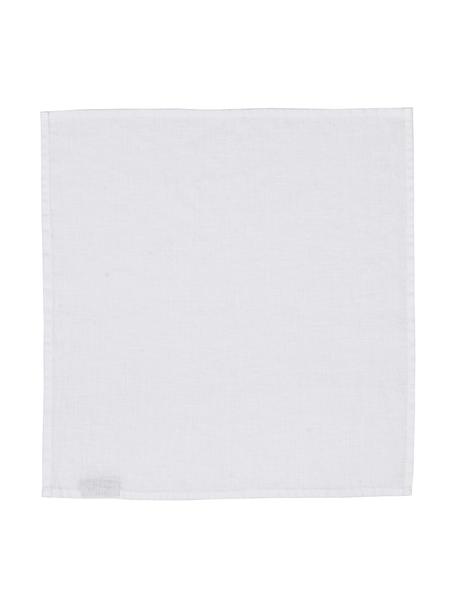 Serviettes de table pur lin Ruta, 6 pièces, Blanc neige, larg. 43 x long. 43 cm