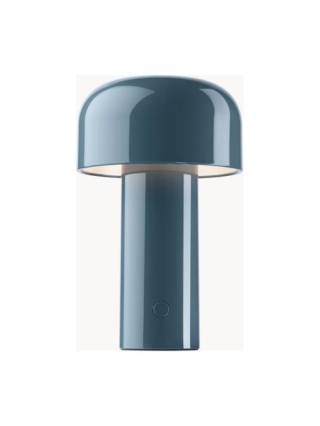 Lampada da tavolo piccola a LED con luce regolabile Bellhop, Plastica, Grigio-blu, lucido, Ø 13 x Alt. 20 cm