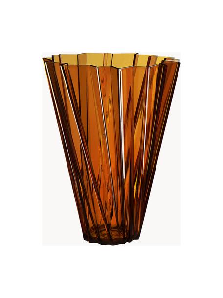 Vaso grande Shangai, Vetro acrilico, Arancione trasparente, Ø 35 x Alt. 44 cm
