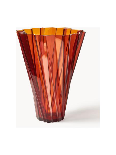 Grosse Vase Shanghai, H 44 cm, Acrylglas, Orange, transparent, Ø 35 x H 44 cm
