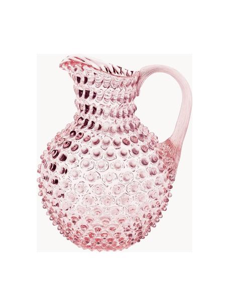 Mondgeblazen karaf Paris met reliëf, 2 L, Glas, Roze, 2 l