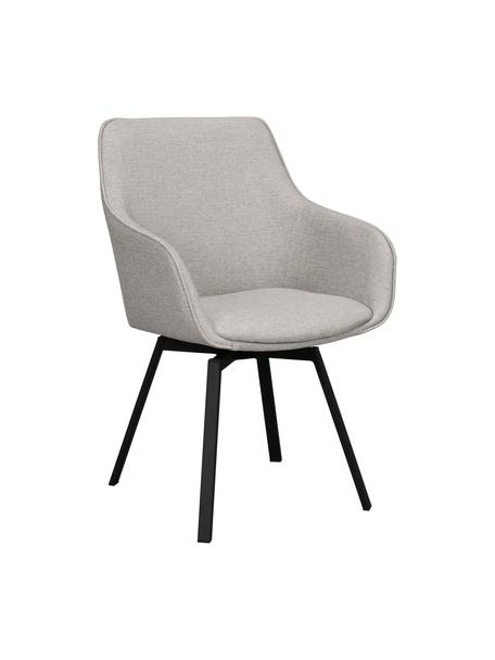 Čalouněná otočná židle s područkami s kovovými nohami Alison, Greige, Š 58 cm, H 59 cm