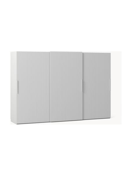 Armario modular Simone, 3 puertas correderas (300 cm), diferentes variantes, Estructura: tablero aglomerado revest, Madera, gris, Interior Basic (An 300 x Al 200 cm)