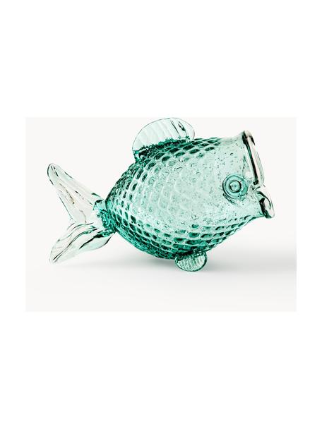 Contenitore da cucina di design in vetro Fish, Vetro, Verde salvia, Larg. 38 x Alt. 24 cm