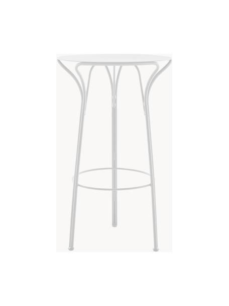 Mesa alta redonda para exterior Hiray, Ø 60 cm, Acero galvanizado pintado, Blanco, Ø 60 cm