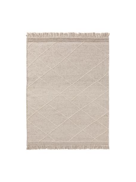 Ręcznie tkany dywan z wełny Daphne, 60% wełna, 40% poliester

Włókna dywanów wełnianych mogą nieznacznie rozluźniać się w pierwszych tygodniach użytkowania, co ustępuje po pewnym czasie, Beżowy, S 120 x D 170 cm (Rozmiar S)