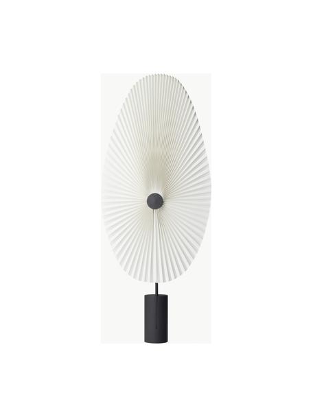 Kleine dimmbare LED-Stehlampe Liris, Lampenschirm: PVC-Folie mit Baumwollgew, Weiß, Schwarz, H 118 cm