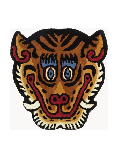 Alfombra de lana artesanal Tiger Face, 100% lana

Las alfombras de lana se pueden aflojar durante las primeras semanas de uso, la pelusa se reduce con el uso diario., Marrón, negro, An 52 x L 55 cm (Tamaño XXS)