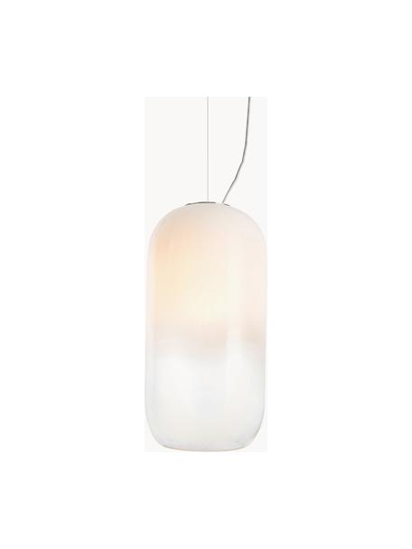 Petite suspension soufflée bouche Gople, Blanc, Ø 15 x haut. 29 cm