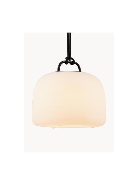 Lámpara de techo para exterior LED regulable Kettle, Lámpara: plástico, Blanco crema, negro, Ø 22 x Al 20 cm