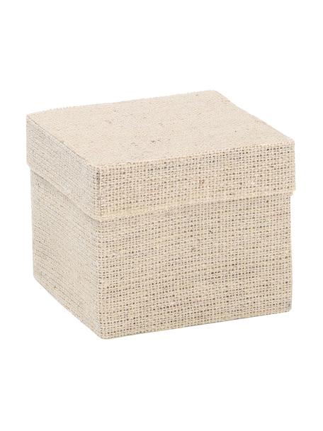Dárkové krabičky Square, 6 ks, Bavlna, Béžová, Š 5 cm, V 5 cm