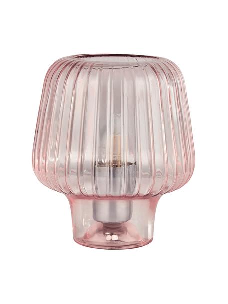 Kleine tafellamp Stacy van gekleurd glas, Lampenkap: glas, Fitting: metaal, Roze, Ø 18 x H 21 cm