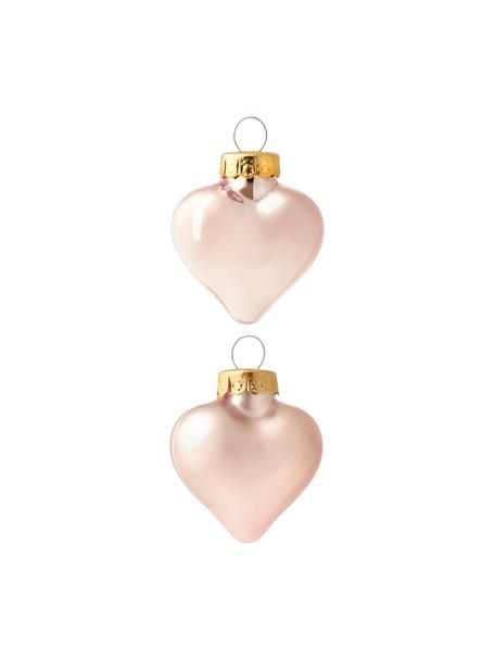Bolas de Navidad corazón Evergreen, 12 uds., Rosa, An 5 x Al 4 cm
