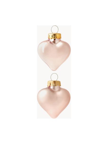 Bolas de Navidad corazón Evergreen, 12 uds., Rosa, An 5 x Al 4 cm