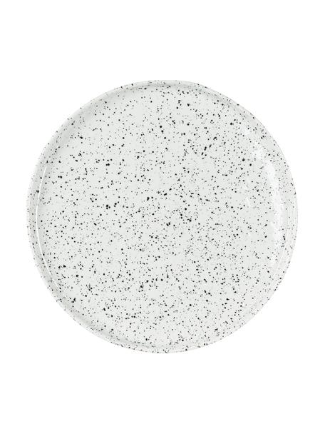 Piatto piano in porcellana Poppi 2 pz, Porcellana, Bianco maculato, Ø 27 x Alt. 2 cm
