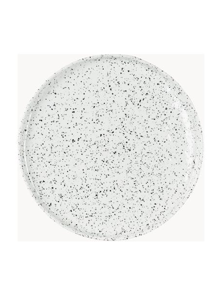 Platos llanos de porcelana Poppi, 2 uds., Porcelana, Blanco jaspeado negro, Ø 27 x Al 2 cm