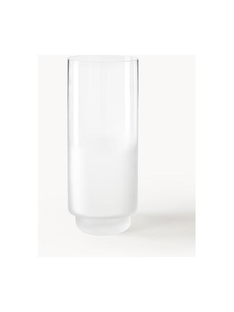 Mundgeblasene Vase Milky mit Farbverlauf, H 35 cm, Glas, Transparent, Weiss, Ø 14 x H 35 cm