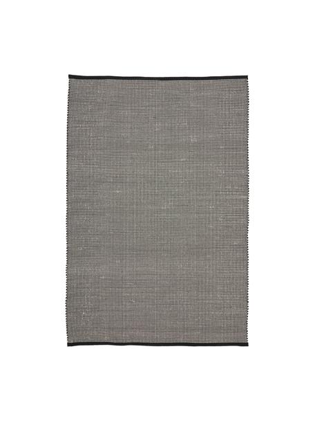 Ręcznie tkany dywan z wełny Amaro, Czarny, kremowobiały, S 80 x D 150 cm (Rozmiar XS)