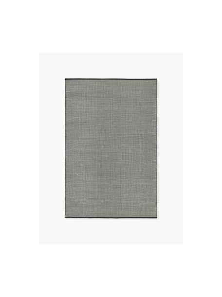 Tapis en laine tissé main Amaro, 67 % laine (certifiée RWS), 33 % coton

Les tapis en laine peuvent perdre des fibres lors des premières semaines et des peluches peuvent se former, ce phénomène est naturel et diminue à mesure de votre usage et du temps, Noir, blanc crème, larg. 80 x long. 150 cm (taille XS)