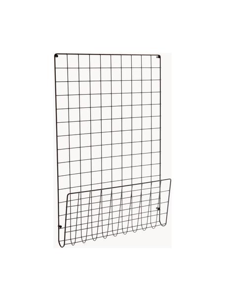 Veľká mriežkovaná nástenka Mesh, Lakovaná oceľ, Čierna, Š 51 x V 72 cm