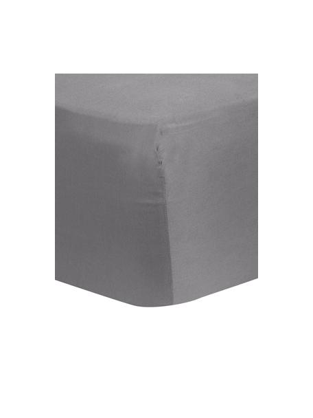 Boxspring hoeslaken Comfort, katoensatijn, Weeftechniek: satijn, Donkergrijs, B 140 x L 200 cm