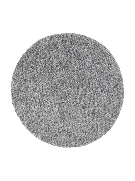 Fluffy rond hoogpolig vloerkleed Marsha in grijs, Grijs, wit, Ø 200 cm (maat L)