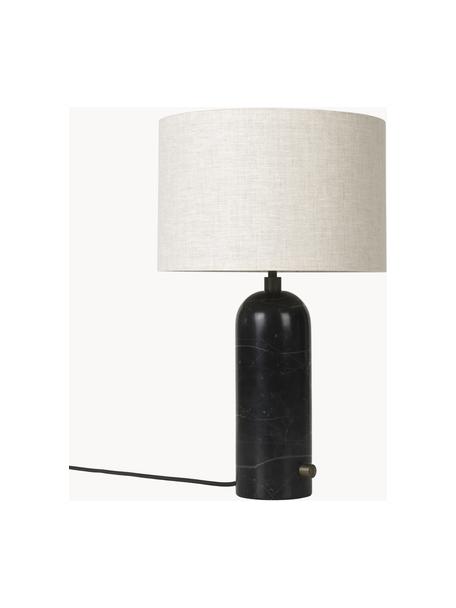 Grande lampe à poser avec pied en marbre Gravity, tailles variées, Beige clair, noir marbré, Ø 30 x haut. 49 cm