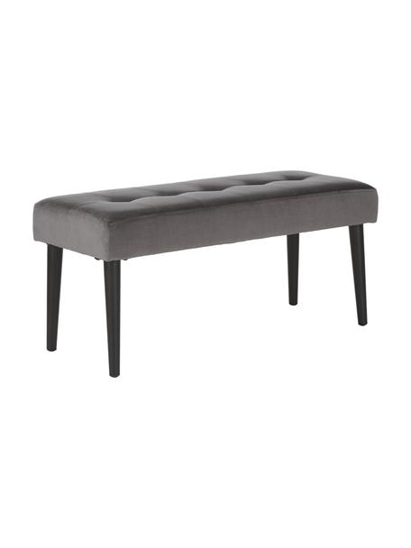 Čalouněná lavice ze sametu Glory, Tmavě šedá, černá, Š 95 cm, V 45 cm