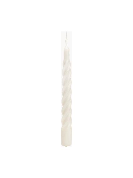 Candela a bastoncino Twisted 6 pz, Cera paraffinica, Bianco latte, Alt. 20 cm