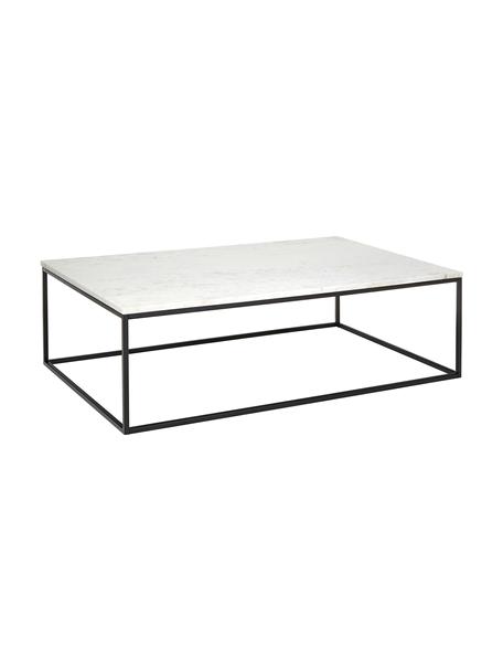Grande table basse en marbre Alys, Marbre blanc, noir, larg. 120 x haut. 35 cm