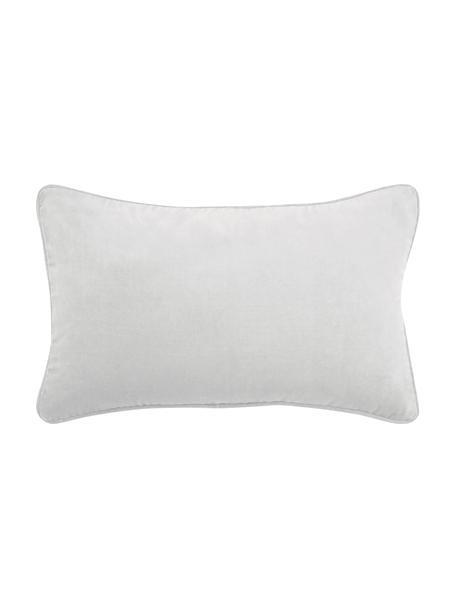 Housse de coussin rectangulaire velours gris clair Dana, 100 % velours de coton, Gris clair, larg. 30 x long. 50 cm
