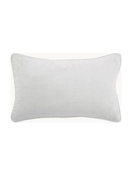 Effen fluwelen kussenhoes Dana in lichtgrijs, 100% katoenfluweel, Lichtgrijs, B 30 x L 50 cm