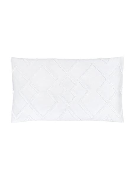Funda de almohada texturizada de percal Faith, Blanco, An 50 x L 85 cm