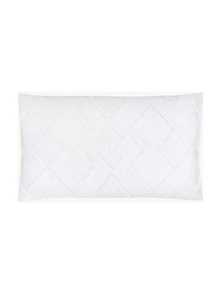 Funda de almohada texturizada de percal Faith, Blanco, An 50 x L 85 cm